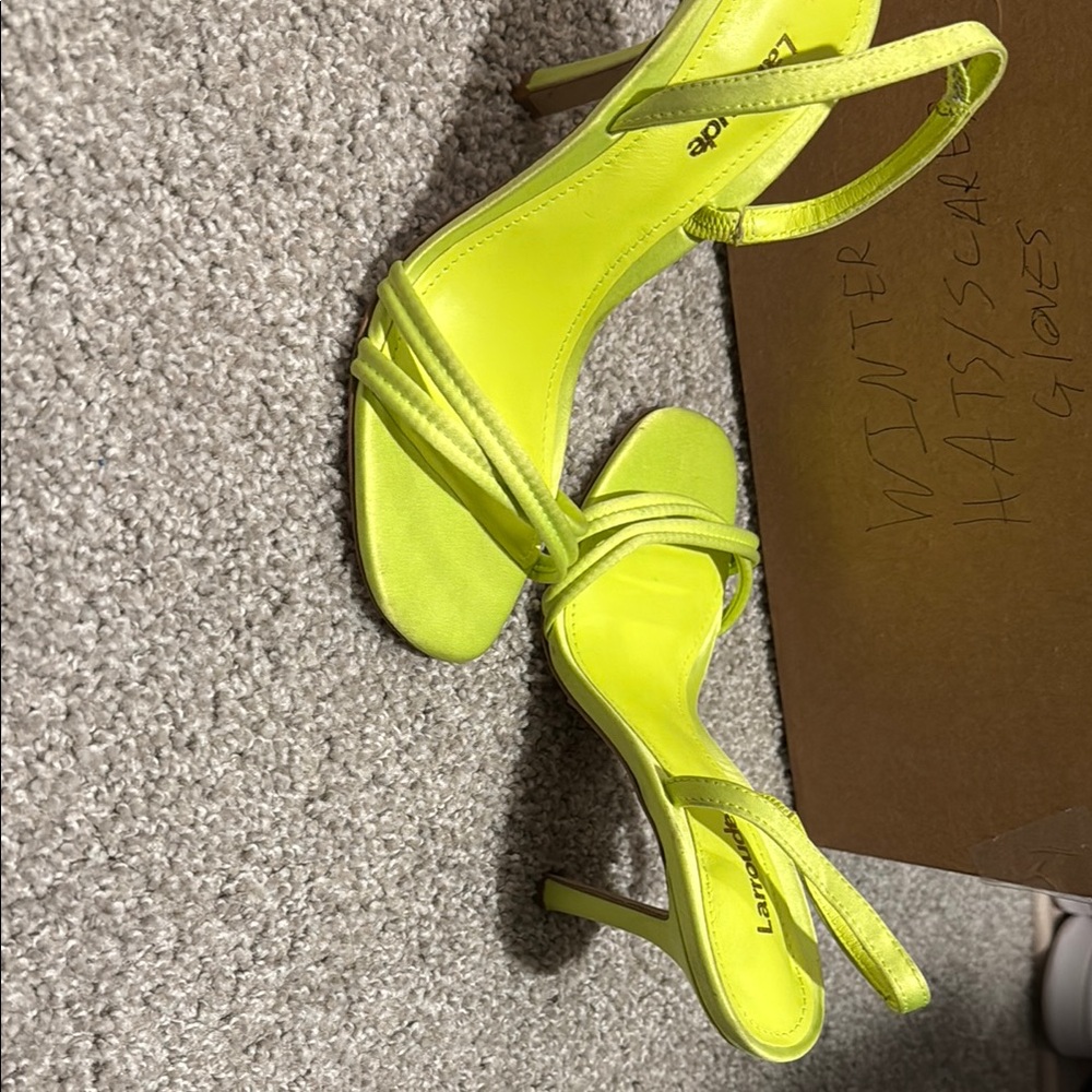 Larroude Yellow Strappy Heels